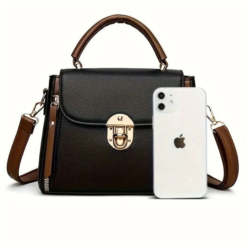 Casual Style Crossbody Bag for Women with Adjustable Strap, Solid Color, Magnet Closure