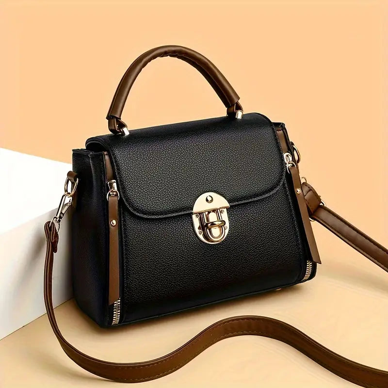 Casual Style Crossbody Bag for Women with Adjustable Strap, Solid Color, Magnet Closure