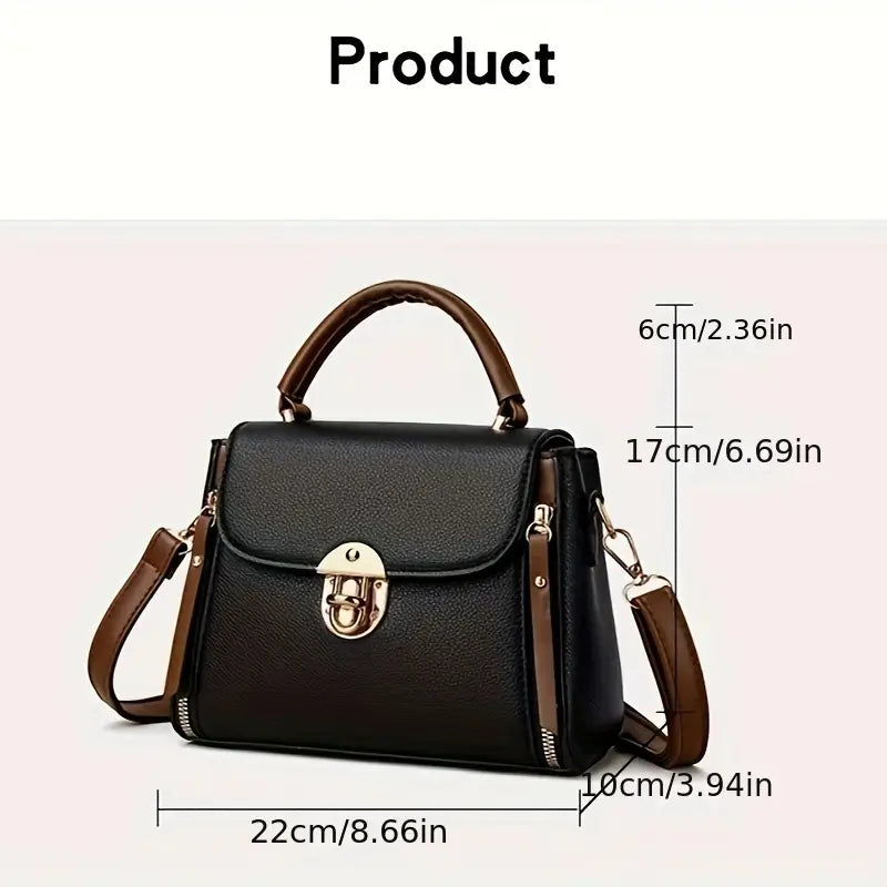 Casual Style Crossbody Bag for Women with Adjustable Strap, Solid Color, Magnet Closure