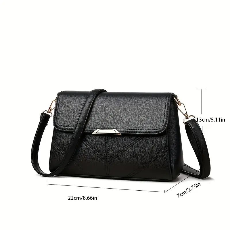 Elegant Women's Crossbody Bag – Lightweight Solid Color Handbag with Removable Strap, Zipper Closure & Premium Finish