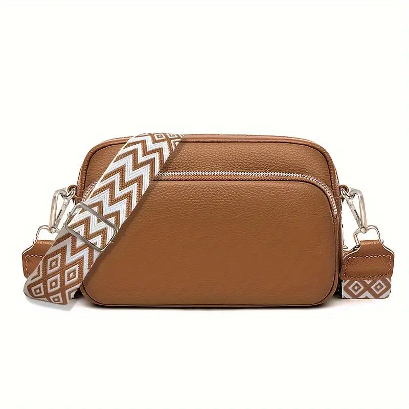 Stylish Casual Women's Fashion Shoulder Bag, Solid Color Crossbody Purse with Adjustable Geometric Strap