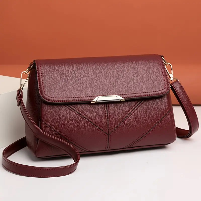 Elegant Women's Crossbody Bag – Lightweight Solid Color Handbag with Removable Strap, Zipper Closure & Premium Finish