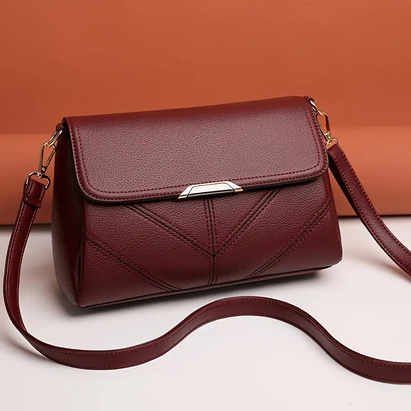 Elegant Women's Crossbody Bag – Lightweight Solid Color Handbag with Removable Strap, Zipper Closure & Premium Finish