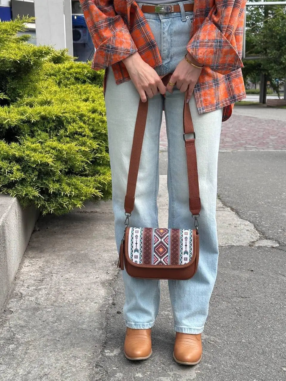 Premium Bohemian Crossbody Bag for Women – Elegant Ethnic-Style Shoulder Bag with Matching Card Holder