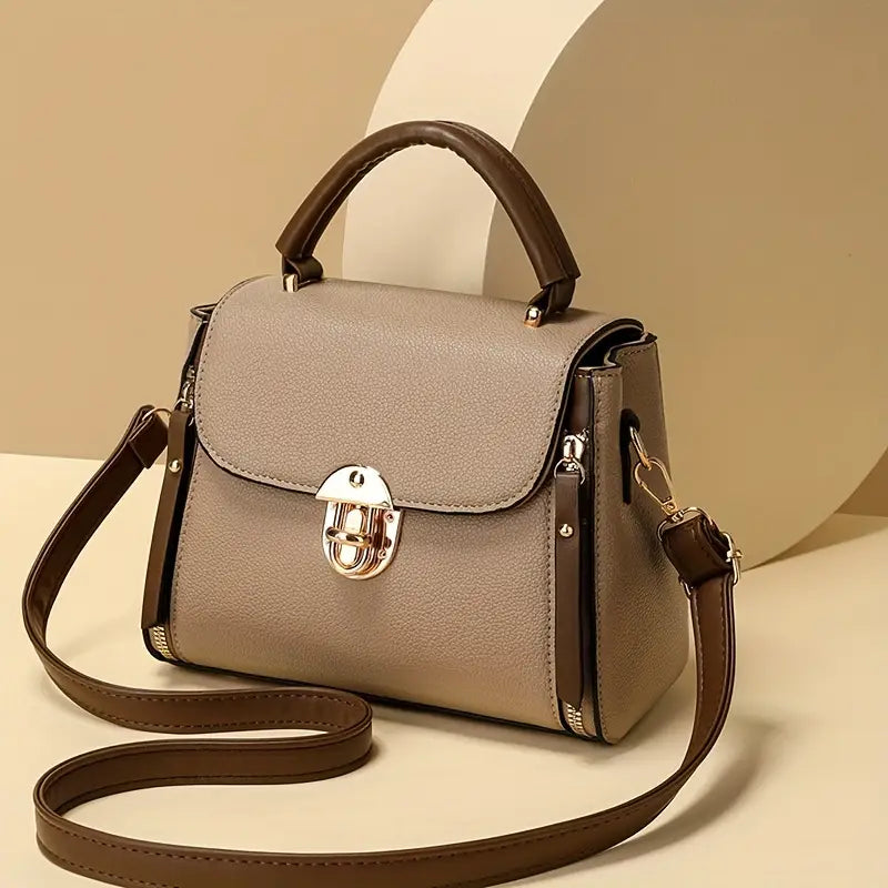 Casual Style Crossbody Bag for Women with Adjustable Strap, Solid Color, Magnet Closure