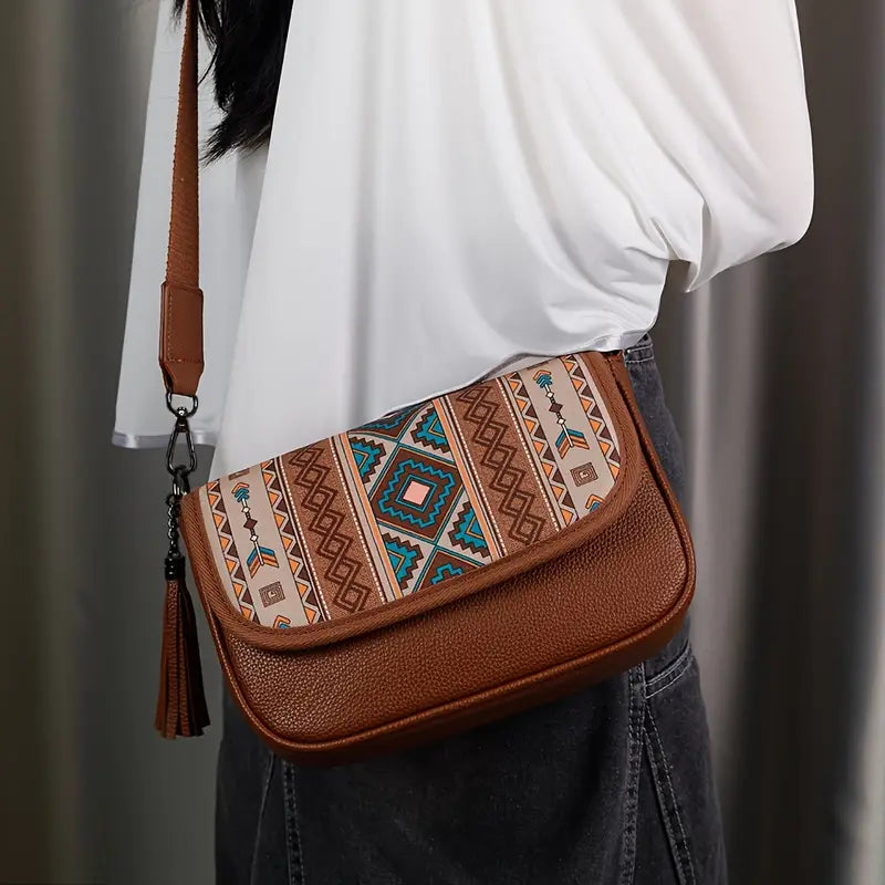 Premium Bohemian Crossbody Bag for Women – Elegant Ethnic-Style Shoulder Bag with Matching Card Holder