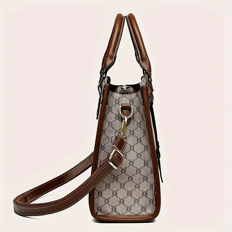 Three-piece Large Capacity Tote Bag Set | Fashionable and Elegant with Clutch Card Holder for Middle-Aged Women