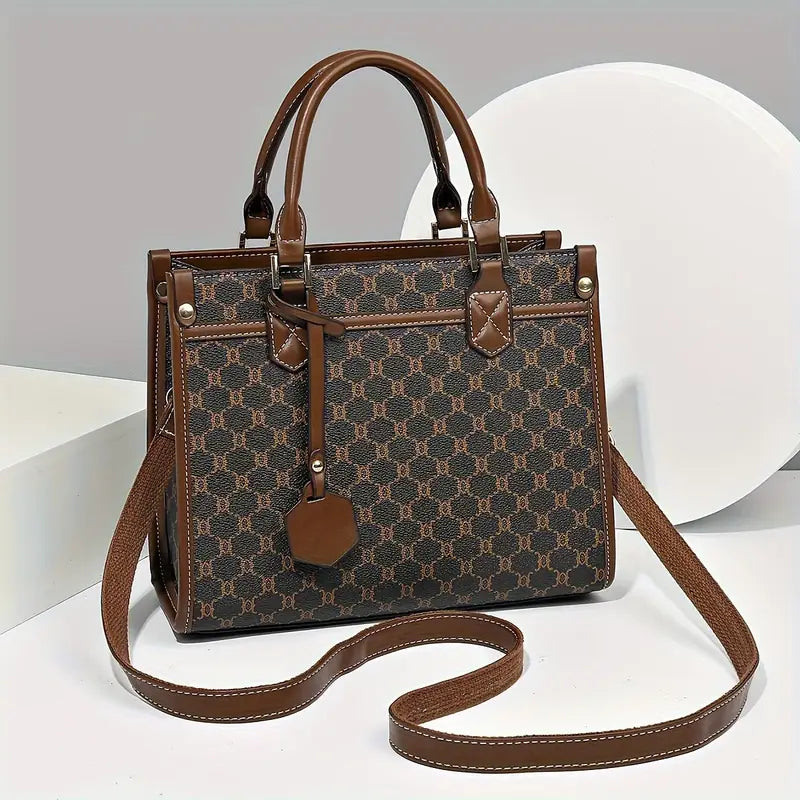 Three-piece Large Capacity Tote Bag Set | Fashionable and Elegant with Clutch Card Holder for Middle-Aged Women