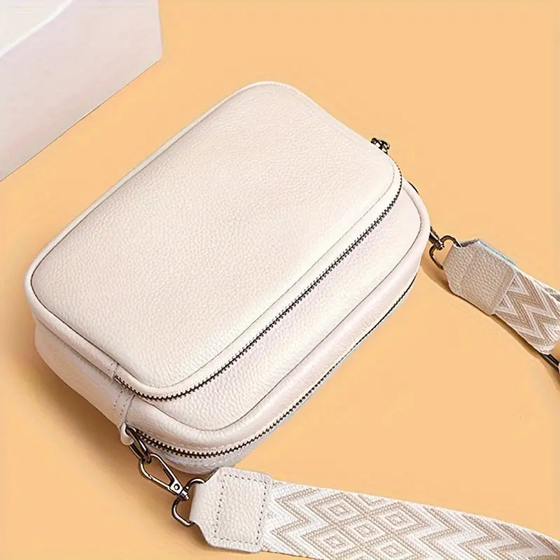 Stylish Casual Women's Fashion Shoulder Bag, Solid Color Crossbody Purse with Adjustable Geometric Strap