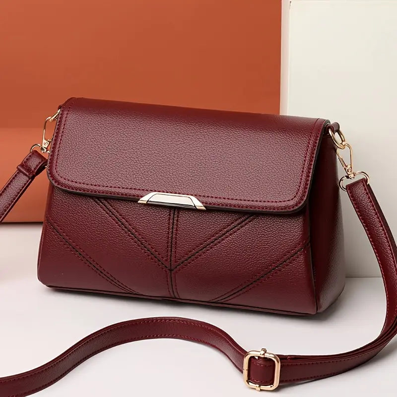 Elegant Women's Crossbody Bag – Lightweight Solid Color Handbag with Removable Strap, Zipper Closure & Premium Finish