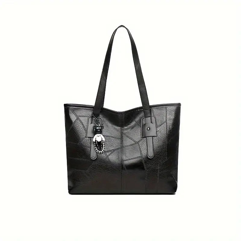 Stylish Vintage-Inspired Large Capacity Tote Bag - Fashionable Red Shoulder Bag with Zipper Closure, Perfect for Everyday Use