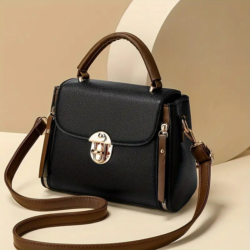 Casual Style Crossbody Bag for Women with Adjustable Strap, Solid Color, Magnet Closure