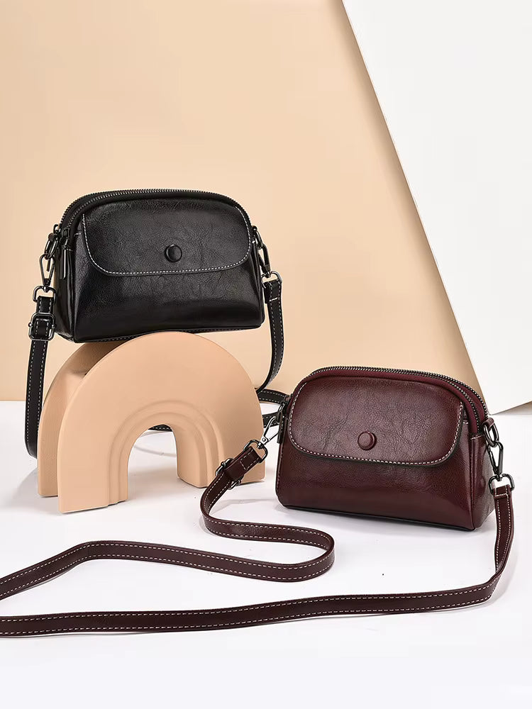 Elegant Women’s Crossbody Bag with Detachable Strap & Zipper Closure