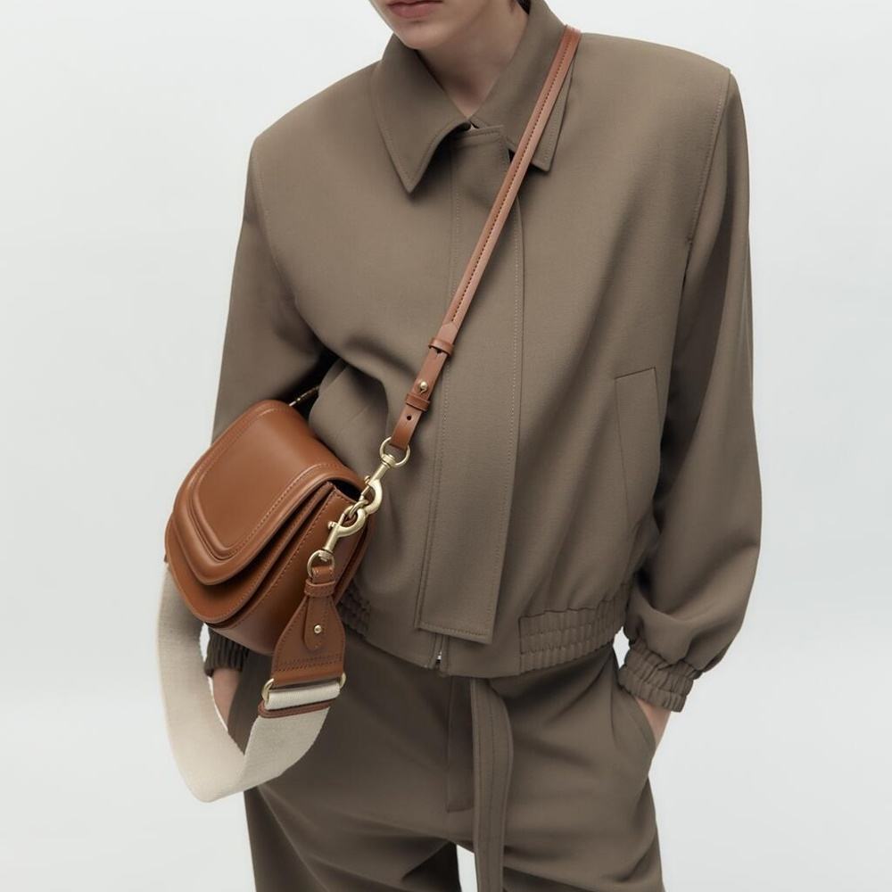 Stylish Crossbody Bag | Adjustable Wide Strap and Multiple Zippers