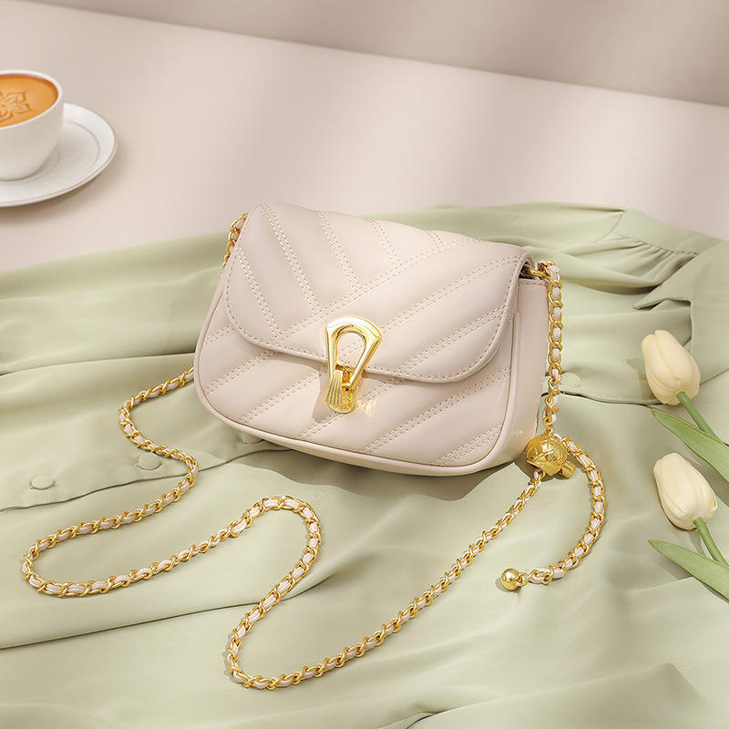 Stylish Black Quilted Crossbody Bag for Women - Classic Flap Shoulder Purse with Golden-Tone Clasp, Synthetic Leather, Elegant Handbag | Stylish Women's Handbag