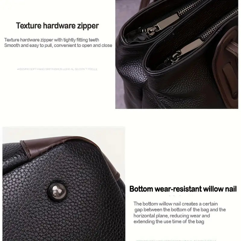 Large Elegant Women's Tote Bag | Detachable Strap, Zipper Closure, Smooth Finish | Everyday Use, Minimalist Shoulder Bag, Sleek Appearance