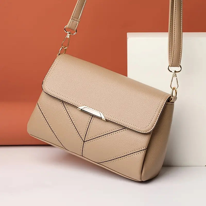 Elegant Women's Crossbody Bag – Lightweight Solid Color Handbag with Removable Strap, Zipper Closure & Premium Finish