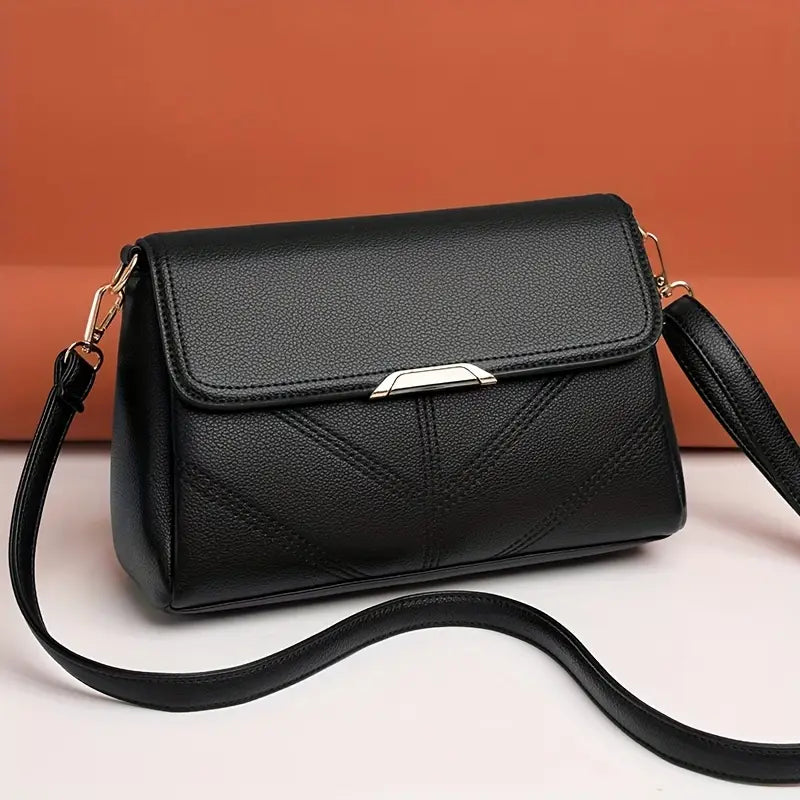 Elegant Women's Crossbody Bag – Lightweight Solid Color Handbag with Removable Strap, Zipper Closure & Premium Finish