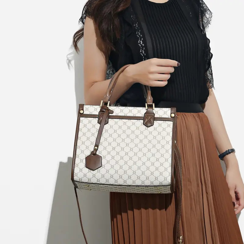 Three-piece Large Capacity Tote Bag Set | Fashionable and Elegant with Clutch Card Holder for Middle-Aged Women