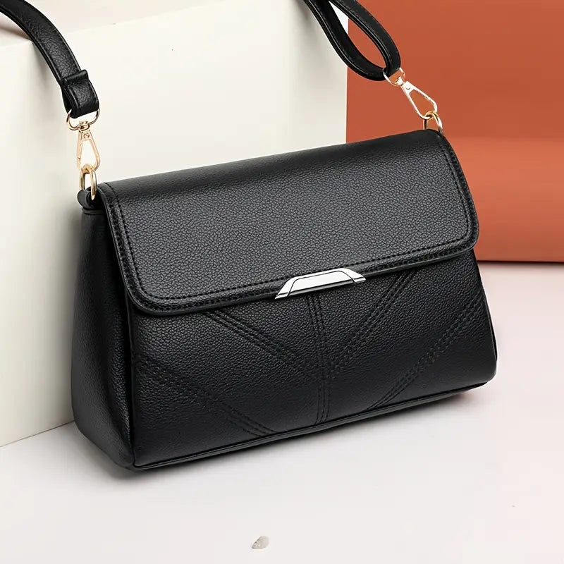 Elegant Women's Crossbody Bag – Lightweight Solid Color Handbag with Removable Strap, Zipper Closure & Premium Finish