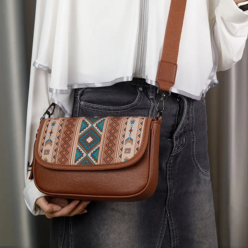 Premium Bohemian Crossbody Bag for Women – Elegant Ethnic-Style Shoulder Bag with Matching Card Holder